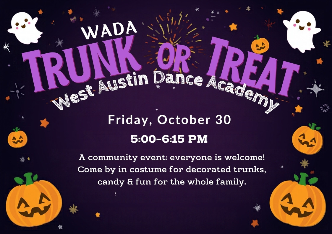 WADA Trunk or Treat flyer, Friday October 30, a community event where everyone is welcome